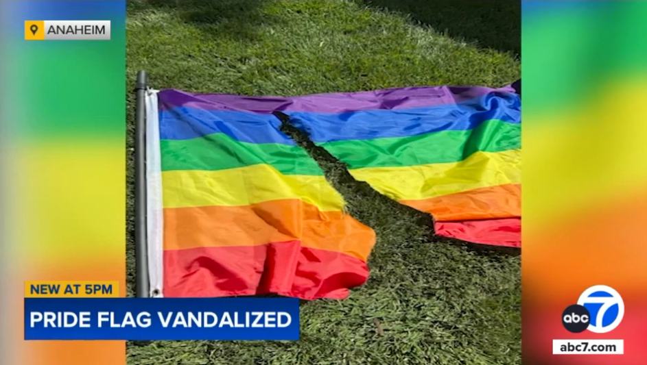Anaheim neighbors show solidarity after Pride flag vandalism